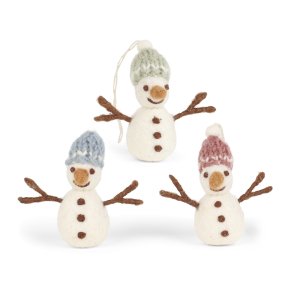Gry & Sif - Jul; filtede sm� snem�nd m/arme og pastelfarvede strikkede huer, s�t � 3 stk