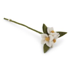 Gry &amp; Sif - Filtet stilk m/3 hvide blomster, 1 stk.