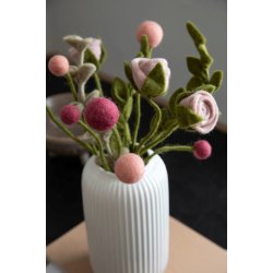 Gry &amp; Sif - Filtet kugle-blomst, �2cm, vinr�d, 1 stk.