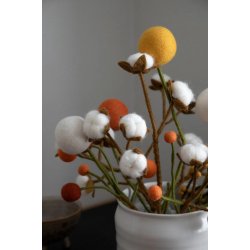 Gry &amp; Sif - Filtet kugle-blomst, �2cm, br�ndt orange, 1 stk.