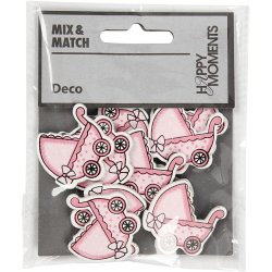 Barnevogn i tr, lyserd, str. 34x31 mm, tykkelse 1,7 mm, 10 stk.