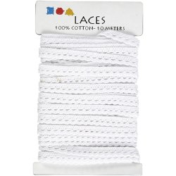 Dekorationsblonde 10mm, hvid, 10m