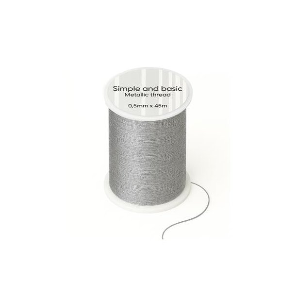 Metaltrd fra Simple-and-Basic, SBA654, slvfarvet, 0,5mm x 45m