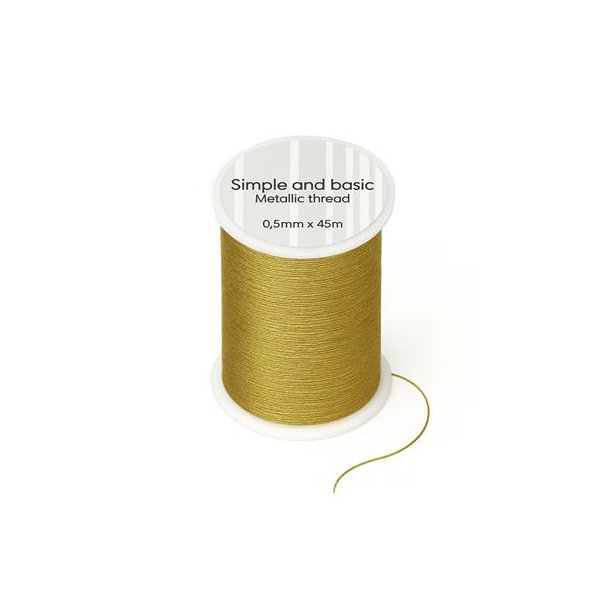 Metaltrd fra Simple-and-Basic, SBA655, guldfarvet, 0,5mm x 45m