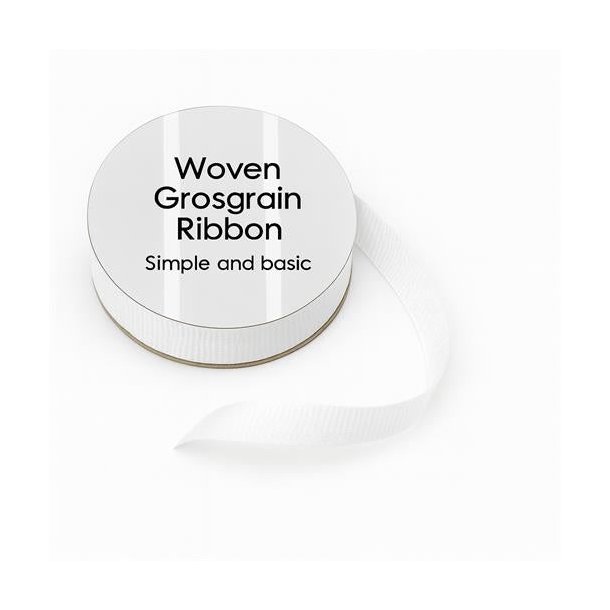 Grosgrain bnd, SBA451, HVID, bredde 8mm, lngde 10m