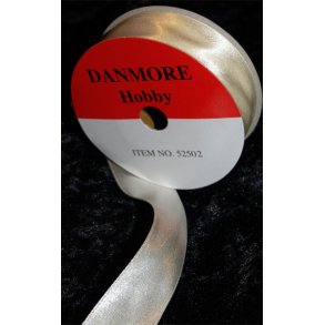 Satinb�nd 25mm, ca. 10m pr. rulle, ELFENBEN