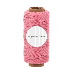 Polyester-snor til kort-sljfer &amp; andet sjov, SBA704, ROSA, 0,5mm, 50meter