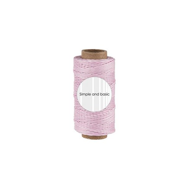 Polyester-snor til kort-sljfer &amp; andet sjov, SBA713, ROSA-farvet, 0,5mm, 50meter