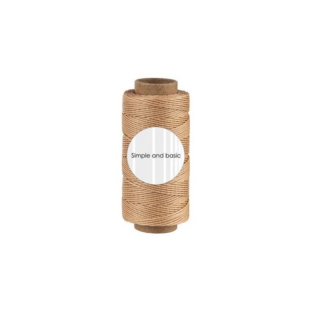 Polyester-snor til kort-sljfer &amp; andet sjov, SBA714, MRK SAND-farvet, 0,5mm, 50meter