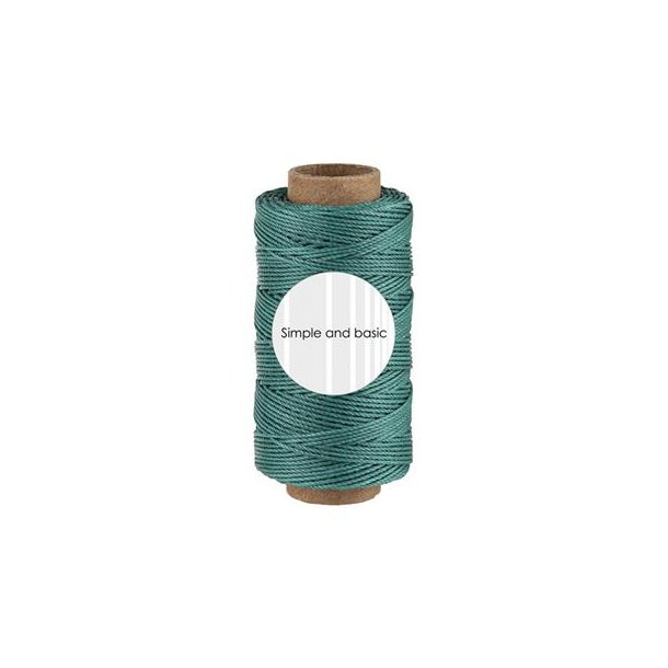 Polyester-snor til kort-sljfer &amp; andet sjov, SBA715, SKOVGRN farvet, 0,5mm, 50meter