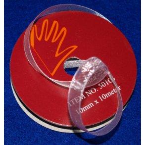 Organzabnd 3mm bred, 10m pr. rulle, lyserd