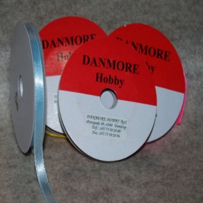 Satinbnd 3mm, 10 m pr. rulle, LYSEBL