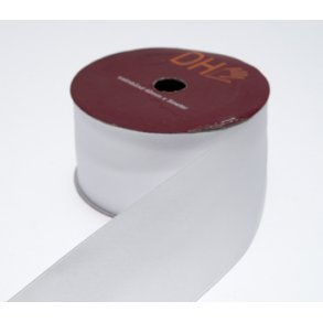 Satinbnd 40mm, ca. 5m pr. rulle, HVID