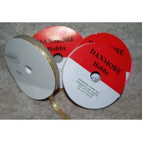 Lamébnd - Metallic satinbnd 6mm, GULD GLIMMER