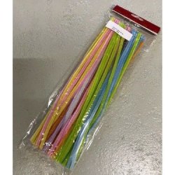 Chenille/piberenser pastel-farvemix, �6mm &amp; 30cm lange, ca. 50 stk. 