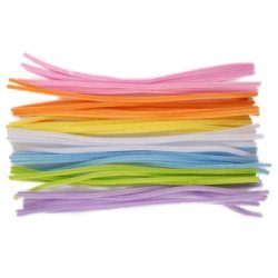 Chenille/piberenser pastel-farvemix, �6mm &amp; 30cm lange, ca. 50 stk. 