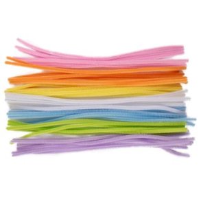 Chenille/piberenser pastel-farvemix, �6mm & 30cm lange, ca. 50 stk. 