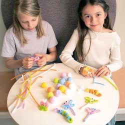 Chenille/piberenser pastel-farvemix, �6mm &amp; 30cm lange, ca. 50 stk. 