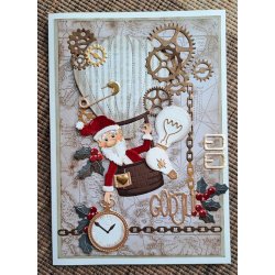 Dies/sk�re stencils, By Lene's BLD1874 - Steampunk; Lommeur, el-p�rer, sl�jfe, n�gler &amp; slange/r�r
