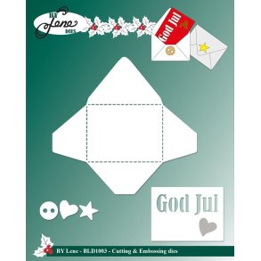 Dies/skre stencils, By Lene's BLD1003, Kuvert m/brev 