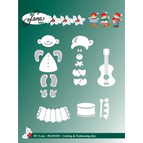 Dies/skre stencils, By Lene's BLD1020 - Musik nisser m/guitar, tromme & harmonika