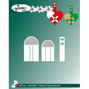 Dies/skre stencils, By Lene's BLD1108, Sm flethjerter