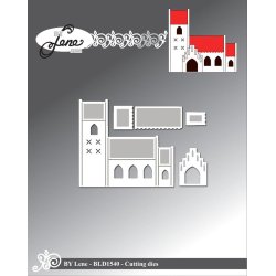 Dies/skre stencils, By Lene's BLD1540, Kirke (lille)