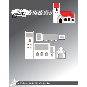 Dies/skre stencils, By Lene's BLD1540, Kirke (lille)