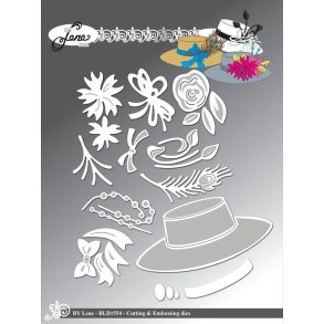 Dies/skre stencils, By Lene's BLD1554, damehatte