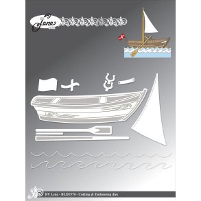 Dies/skre stencils, By Lene's BLD1570, robd, sejl & blger