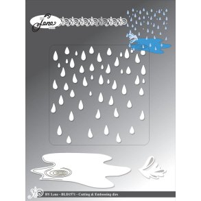 Dies/skre stencils, By Lene's BLD1571, regnvejr, vandpyt & vandsprjt