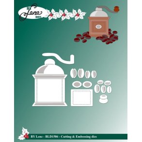 Dies/skre stencils, By Lene's BLD1586, Kaffemlle