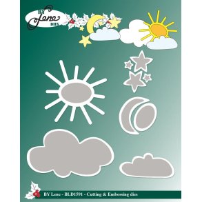 Dies/skre stencils, By Lene's BLD1591, Sol & Skyer