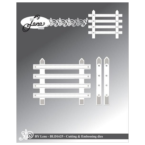 Dies/skre stencils, By Lene's BLD1625, Stakit/Hegn