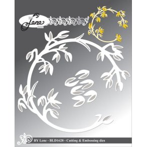 Dies/skre stencils, By Lene's BLD1628, Krans med korn/aks