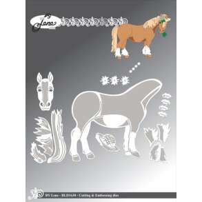 Dies/skre stencils, By Lene's BLD1630, Hest