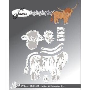 Dies/skre stencils, By Lene's BLD1632, Skotsk hjlandskvg