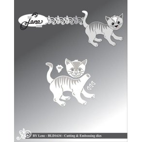 Dies/skre stencils, By Lene's BLD1634, Missekat