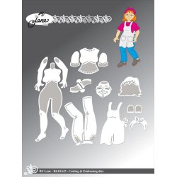 Dies/skre stencils, By Lene's BLD1635, Sd smilende kvinde