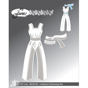 Dies/skre stencils, By Lene's BLD1642, Buksedragt