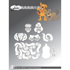 Dies/skre stencils, By Lene's BLD1644, Sknne hunde