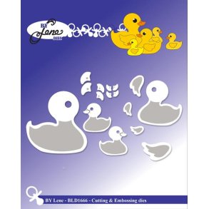 Dies/skre stencils, By Lene's BLD1666, Bade nder, gumminder