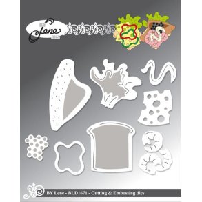 Dies/skre stencils, By Lene's BLD1671, Smrrebrd pakke 2