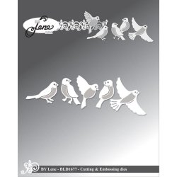 Dies/skre stencils, By Lene's BLD1677, Sm sde fugle