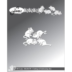 Dies/skre stencils, By Lene's BLD1678, Sm sde mus