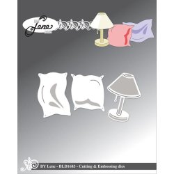 Dies/skre stencils, By Lene's BLD1683, Puder &amp; lampe