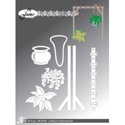 Dies/skre stencils, By Lene's BLD1684, Pergola, krukke &amp; grnne planter