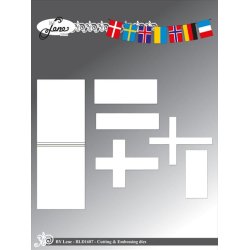 Dies/skre stencils, By Lene's BLD1687 - Flag m/striber eller kors
