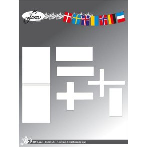 Dies/skre stencils, By Lene's BLD1687 - Flag m/striber eller kors