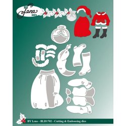 Dies/skre stencils, By Lene's BLD1702 - tilbehr til BLD1635; Tj til nissemor
